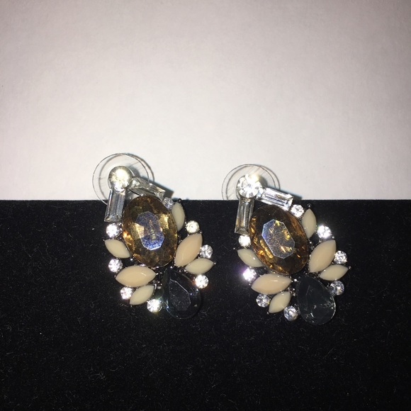 ✨”ELSA”✨BRONZE AND CRYSTAL STUD EARRINGS✨ - Picture 6 of 9